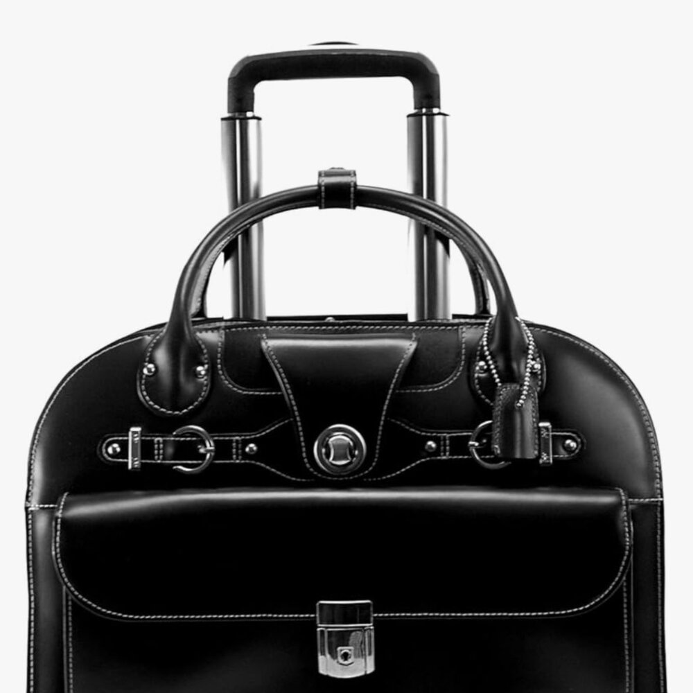 McLein Limited Edition Black Leather Traveling Computer Bag